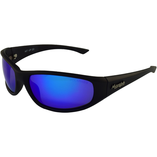 Mangrove Jacks Hit Up C2 Matte Black / Blue Revo Polarised Lenses