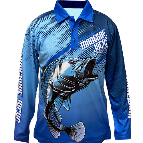 Fishing Shirt Barramundi Blue Available In Various Sizes