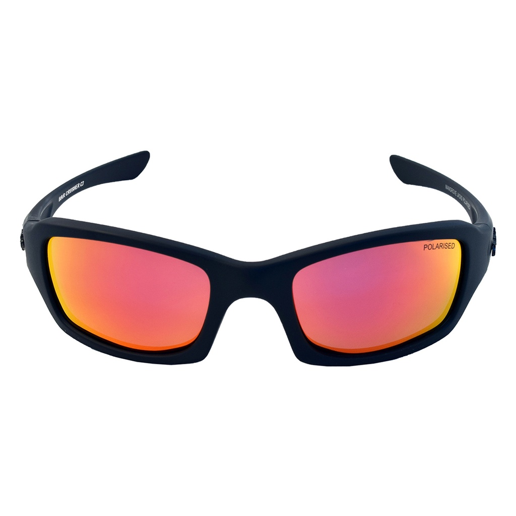 Mangrove Jacks Bar Crusher C3 Matte Black / Red Revo Polarised Lenses_17471