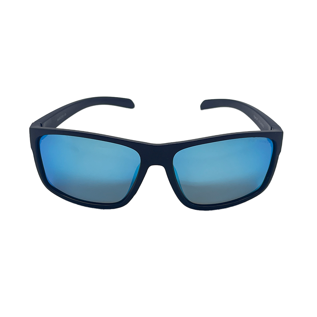 Mangrove Jacks Barcoo C8 Matte Black / Smoke w Ice Blue Revo Polarised Lenses_17483