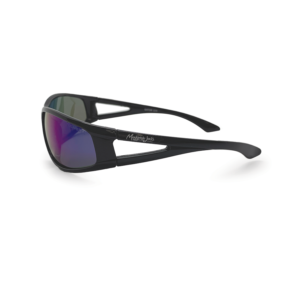 Mangrove Jacks Kids Gator C11 Shiny Black / Purple Revo Polarised Lenses_17728