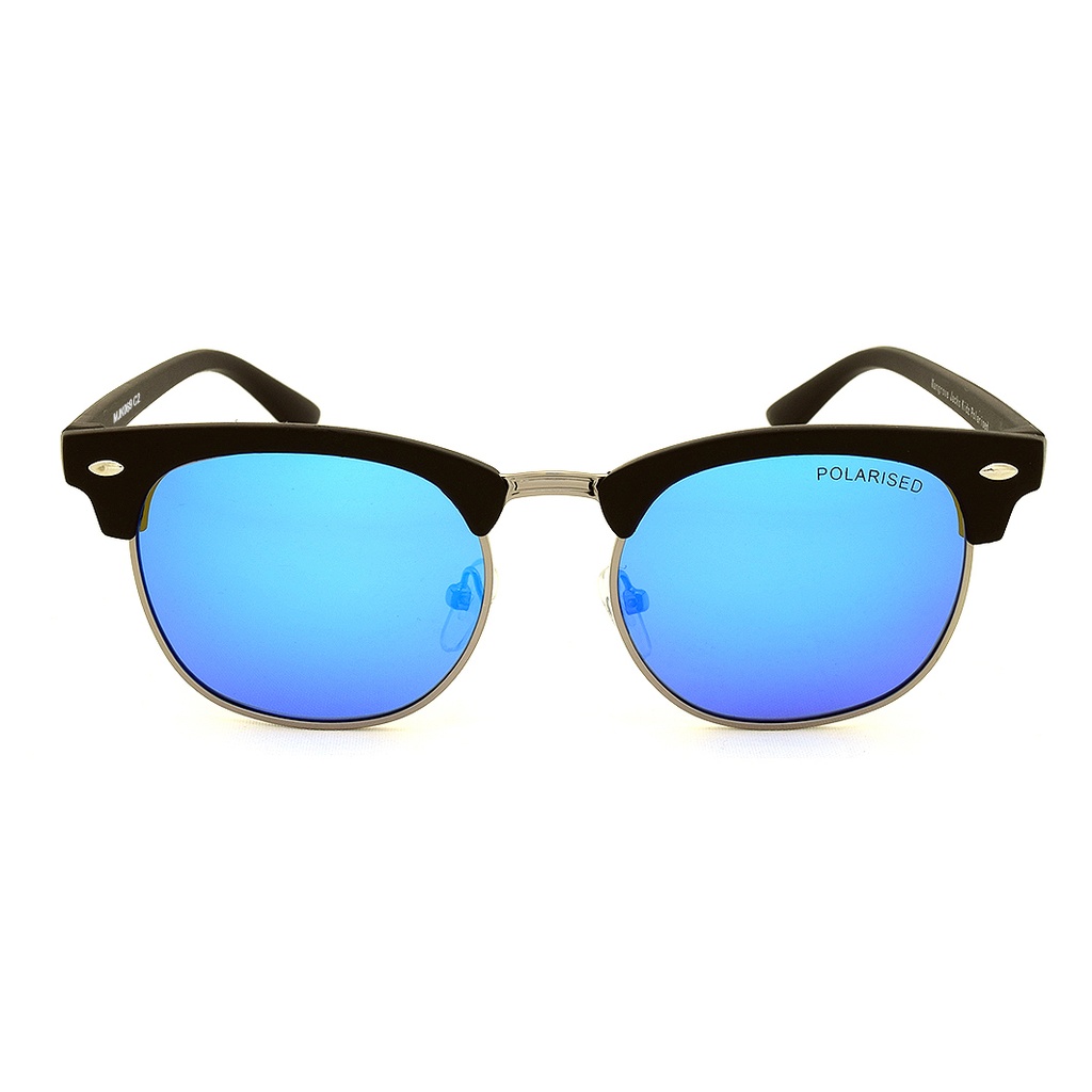 Mangrove Jacks - Mangrove Jacks Kids MJK069 C2 Matte Black & Light Gunmetal / Blue Mirror Polarised Lenses