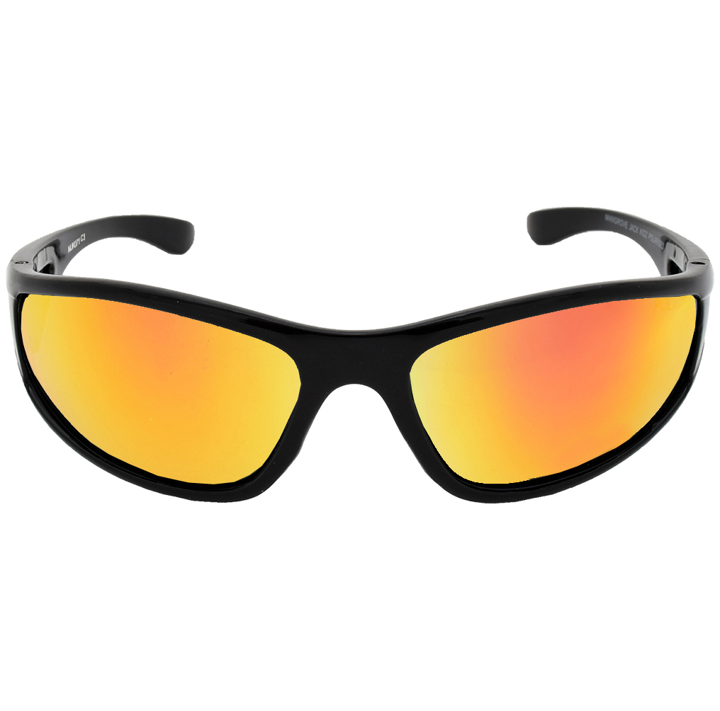 Mangrove Jacks Kids MJK071 C3 Matte Black / Red Revo Polarised Lenses_17847