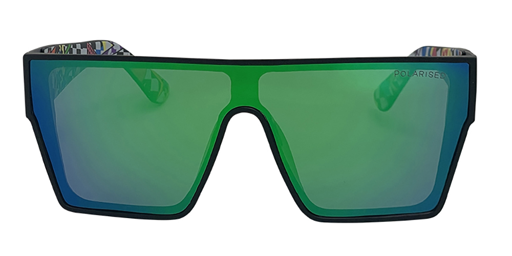 Mangrove Jacks Live and Let Live C11 Matte Black / Green Revo Polarised Lenses_17895