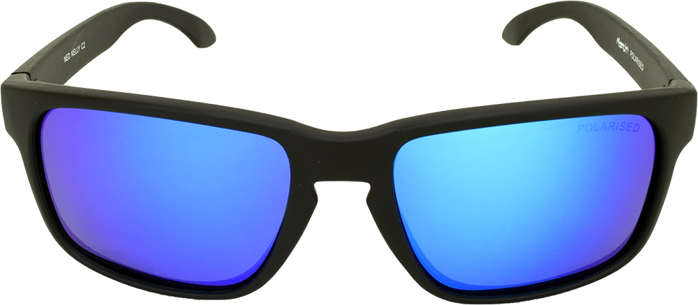 Mangrove Jacks Ned Kelly C2 Matte Black / Blue Revo Polarised Lenses_17938