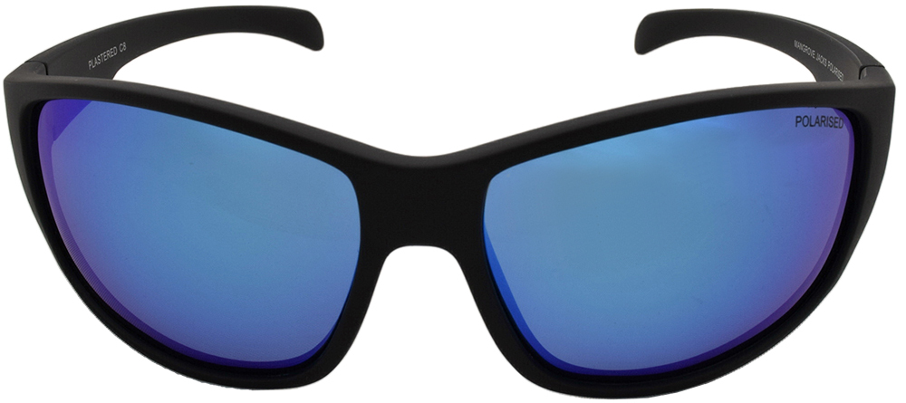 Mangrove Jacks - Mangrove Jacks Plastered C8 Matte Black / Ice Blue Revo Polarised Lenses