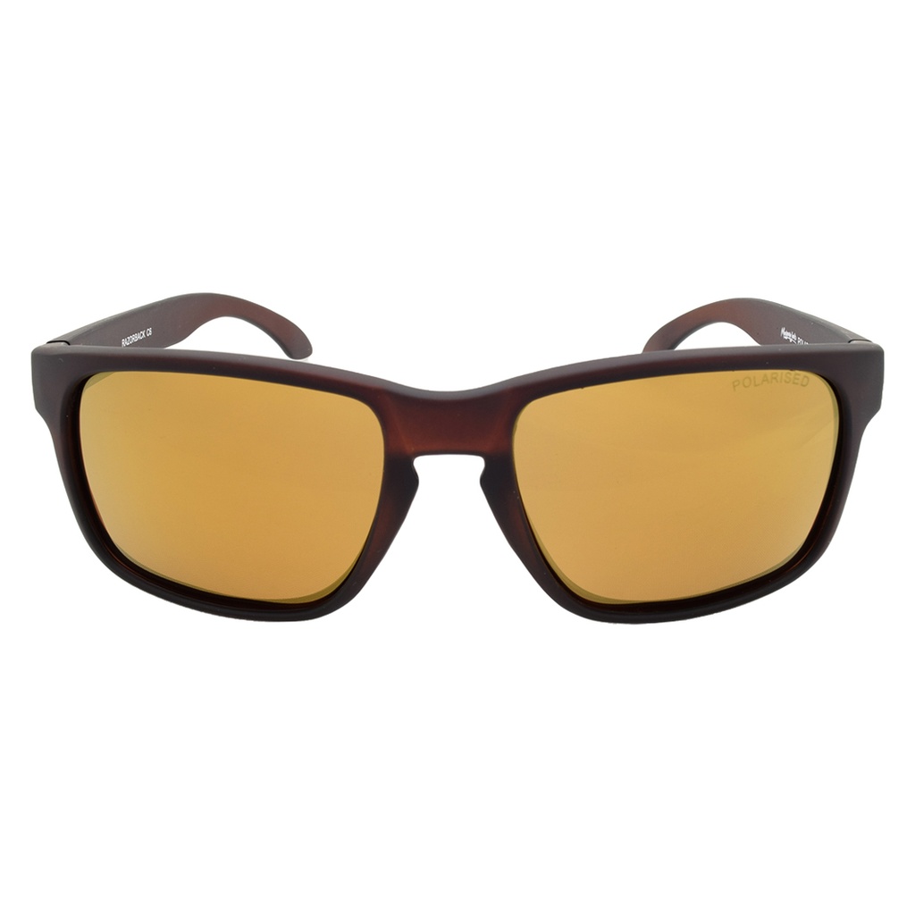 Mangrove Jacks Razorback C6 Matte Crystal Dark Brown / Brown Gold Revo Polarised Lenses_18033