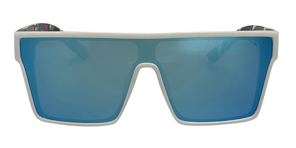 Mangrove Jacks Sin by The Sea C10 Shiny White / Ice Blue Revo Polarised Lenses_18068