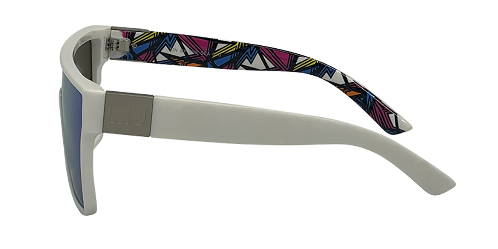 Mangrove Jacks Sin by The Sea C10 Shiny White / Ice Blue Revo Polarised Lenses_18069