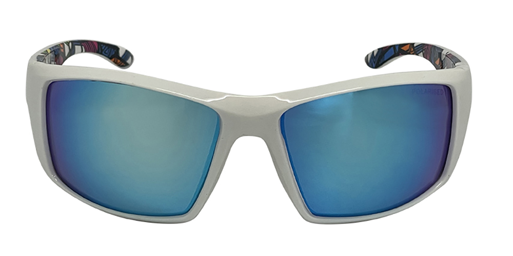 Mangrove Jacks Tromso C10 Shiny White / Ice Blue Revo Polarised Lenses_18188