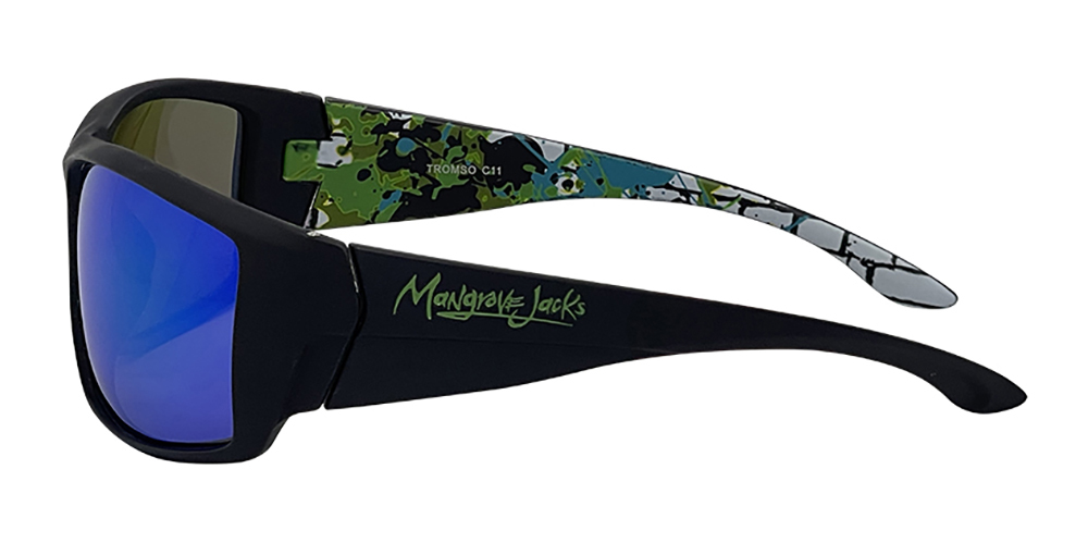 Mangrove Jacks - Mangrove Jacks Tromso C11 Matte Black / Green Revo Polarised Lenses