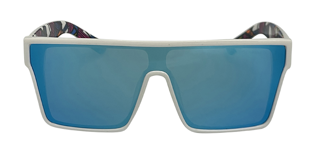 Mangrove Jacks What You Need C10 Shiny White / Ice Blue Revo Polarised Lenses_18238