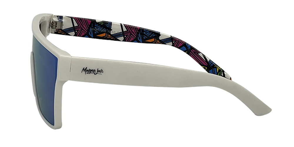 Mangrove Jacks What You Need C10 Shiny White / Ice Blue Revo Polarised Lenses_18239