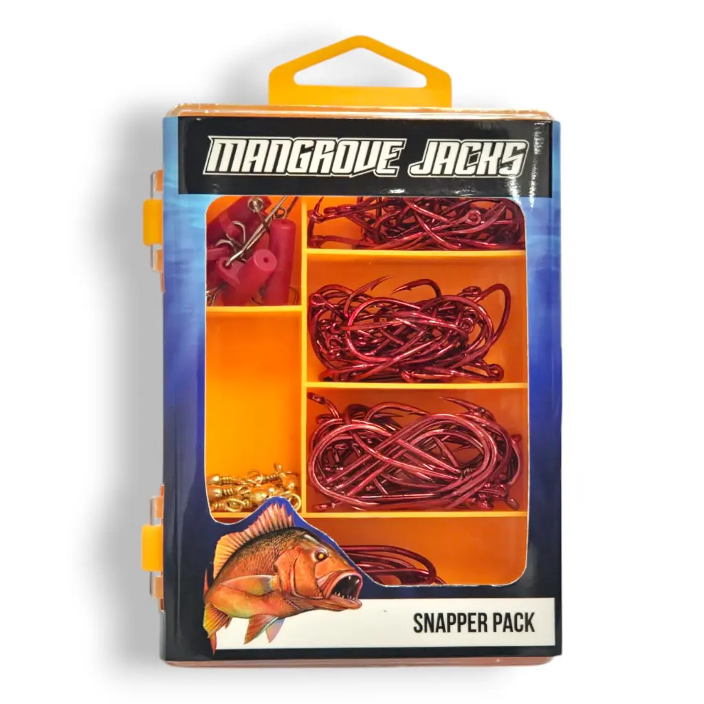 Mangrove Jacks Snapper Fishing Pack | Hooks, Swivels, Slider Clips, and Tackle Box_2295