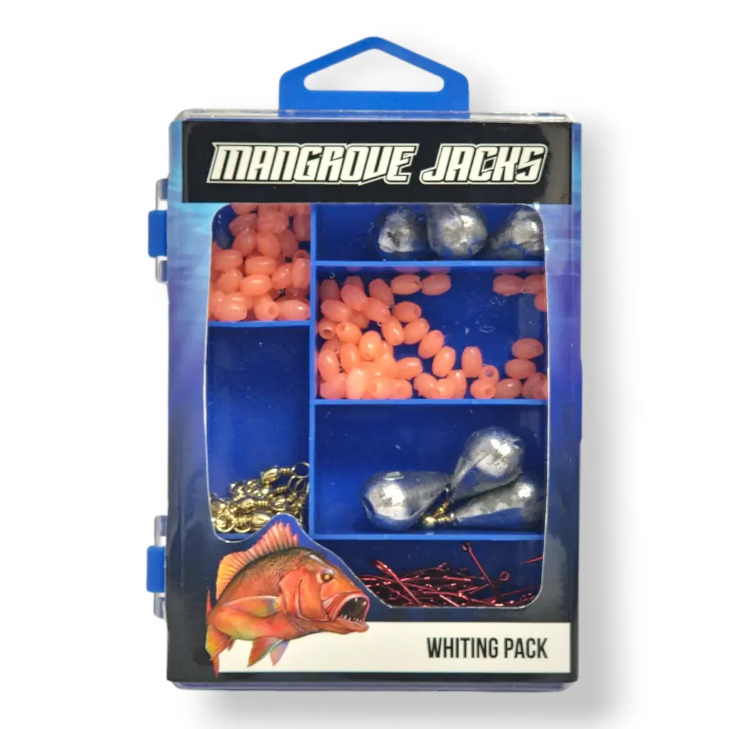 Mangrove Jacks Whiting Fishing Pack | Hooks, Swivels, Sinkers, and Lumo Beads in Tackle Box_2303