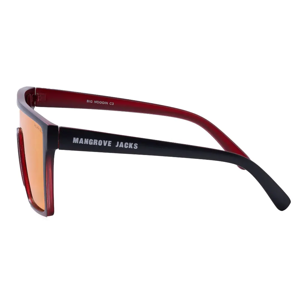 Mangrove Jacks - Mangrove Jacks Big Noggin C3 Matte Black w Matte Crystal Red / Red Revo Mirror Polarised Lenses