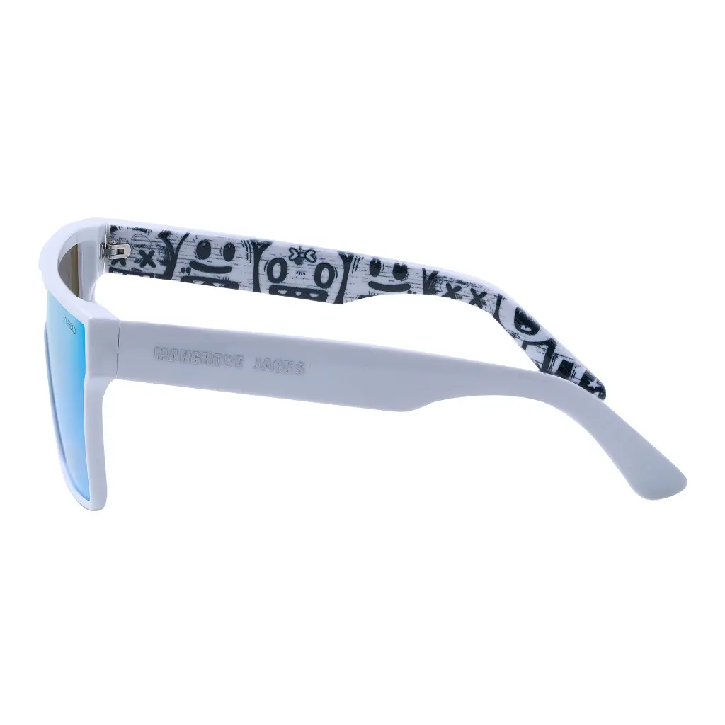 Mangrove Jacks Thunderball C9 Shiny White / Ice Blue Revo Mirror Polarised Lenses_6512