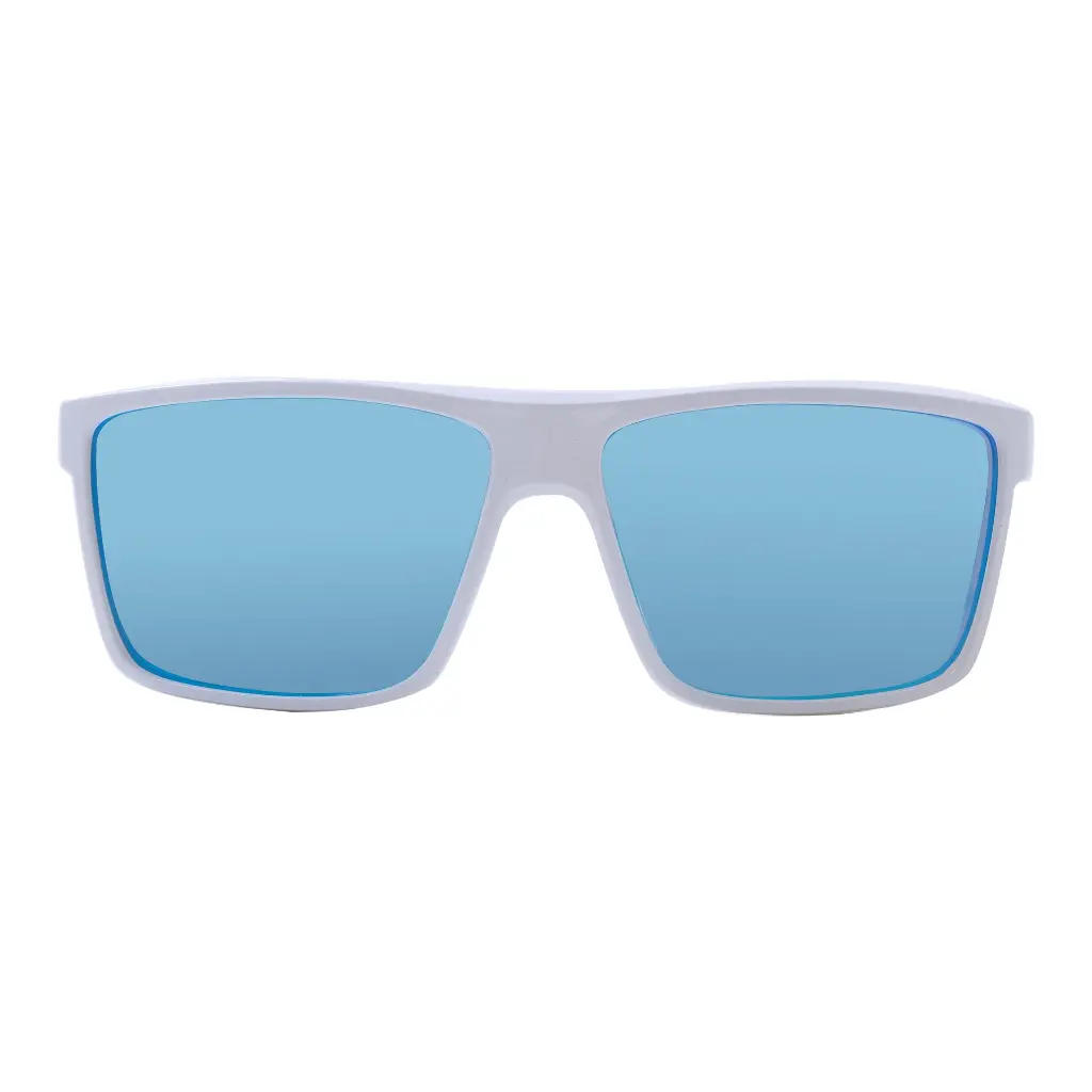 Mangrove Jacks Moonraker C9 Shiny White / Ice Blue Revo Mirror Polarised Lenses_6516