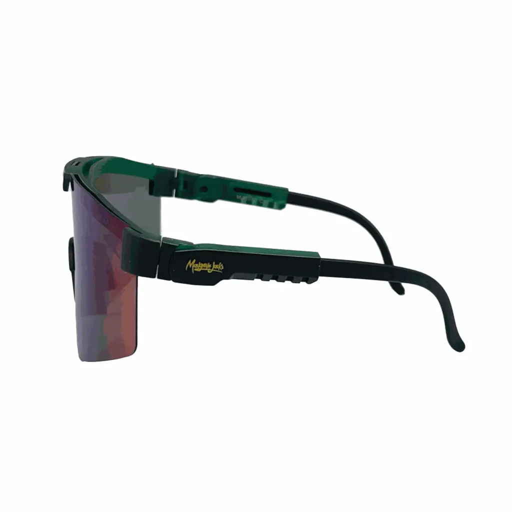 Mangrove Jacks - Mangrove Jacks Kids MK073 C11 Matte Black w Matte Crystal Green / Green Revo Polarised Lenses