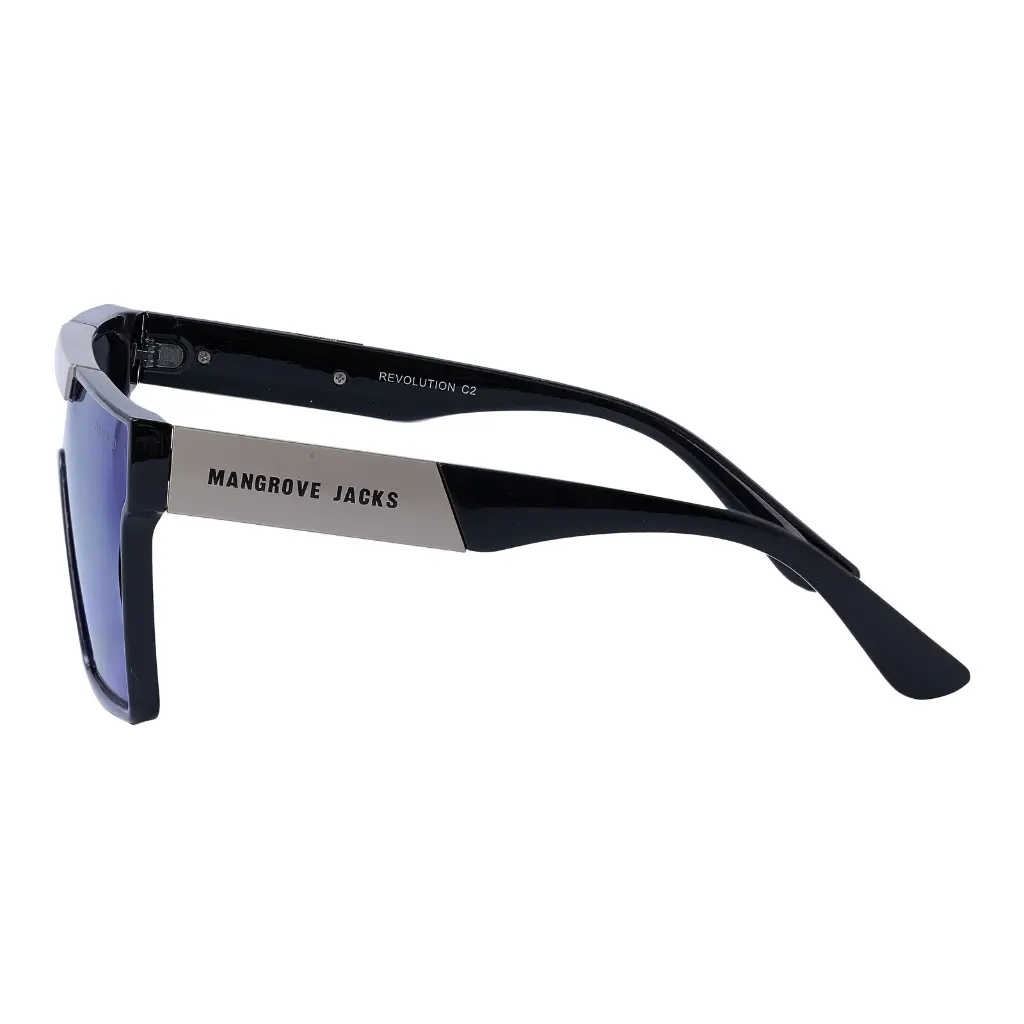 Mangrove Jacks - Mangrove Jacks Revolution C2 Shiny Black w Shiny Silver / Blue Revo Polarised Lenses