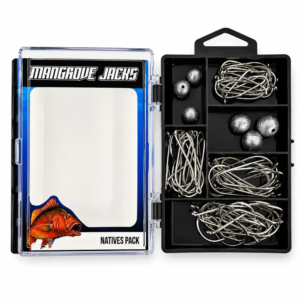 Mangrove Jacks Natives Fishing Pack | Hooks, Sinkers, and Tackle Box for Native Australian Fish