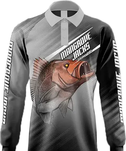Mangrove Jacks Fishing Shirt  (Grey, Mangrove Jack)