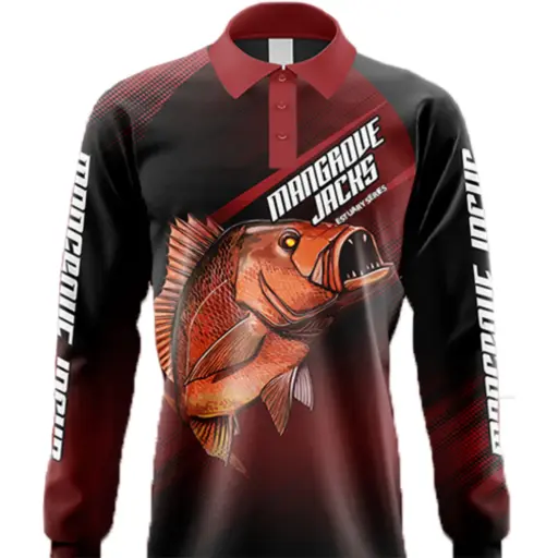 [9337217007357] Mangrove Jacks Fishing Shirt  (Black, S, Mangrove Jack)