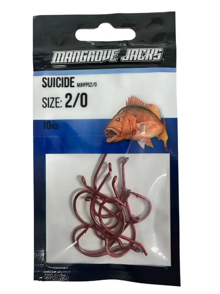 Mangrove Jacks Suicide Hook Red | Size 3/0 | 9 Pack