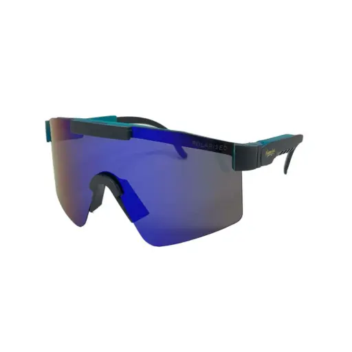[9340457035233] Mangrove Jacks Kids MK073 C2 Matte Black w Matte Crystal Blue / Blue Revo Polarised Lenses