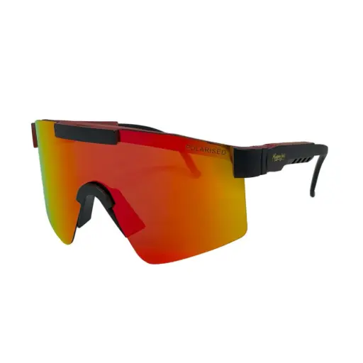 [9340457035240] Mangrove Jacks Kids MK073 C3 Matte Black w Matte Crystal Red / Red Revo Polarised Lenses