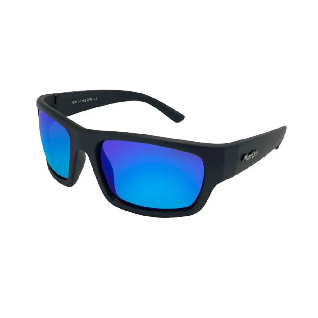 Mangrove Jacks Big Monster C2 Matte Black / Blue Revo Polarised Lenses