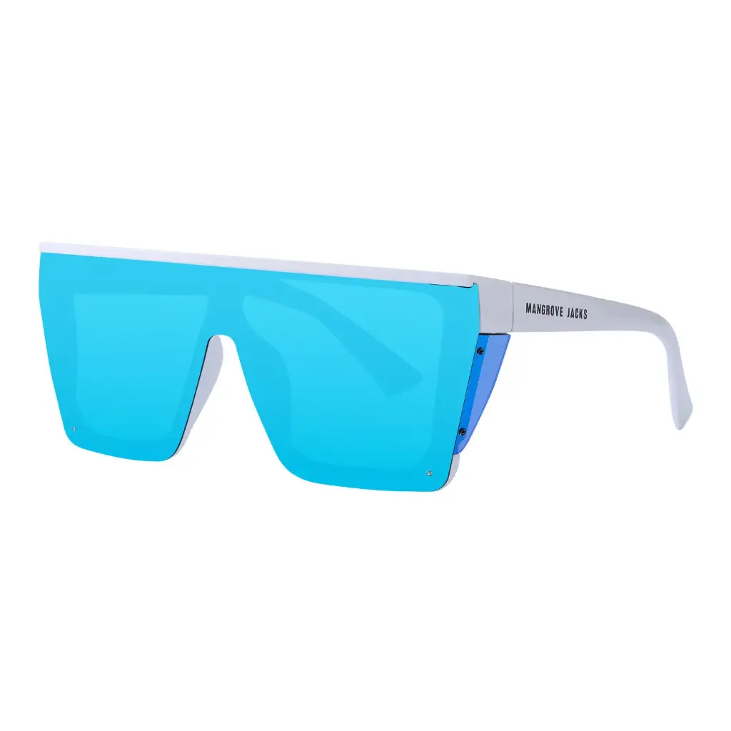 Mangrove Jacks Heatwave C8 Shiny White / Ice Blue Revo Polarised Lenses