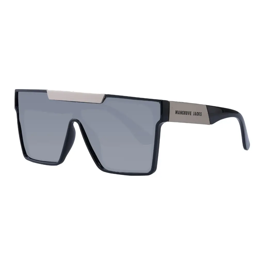Mangrove Jacks Revolution C5 Shiny Black w Shiny Silver / Silver Flash Mirror Polarised Lenses