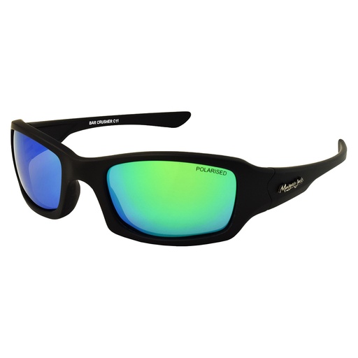 [9337217024422] Mangrove Jacks Bar Crusher C11 Matte Black / Green Revo Polarised Lenses
