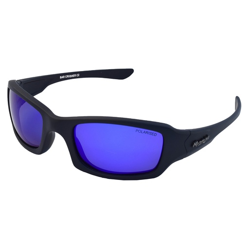 [9337217024385] Mangrove Jacks Bar Crusher C2 Matte Black / Blue Revo Polarised Lenses