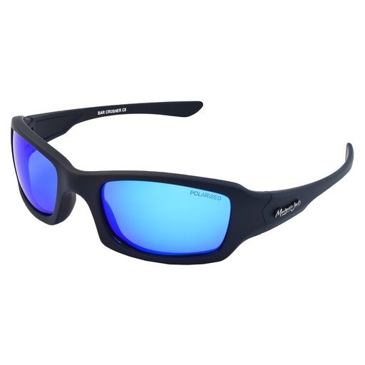 [9337217024415] Mangrove Jacks Bar Crusher C8 Matte Black / Ice Blue Revo Polarised Lenses
