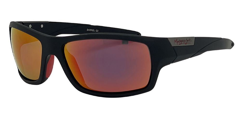 Mangrove Jacks Barrel C3 Matte Black / Red Revo Polarised Lenses