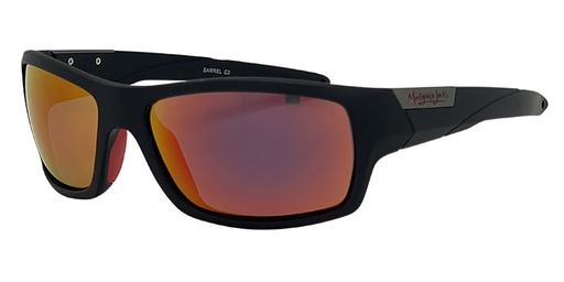 [9340457031082] Mangrove Jacks Barrel C3 Matte Black / Red Revo Polarised Lenses