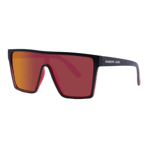 [9340457035455] Mangrove Jacks Big Noggin C3 Matte Black w Matte Crystal Red / Red Revo Mirror Polarised Lenses