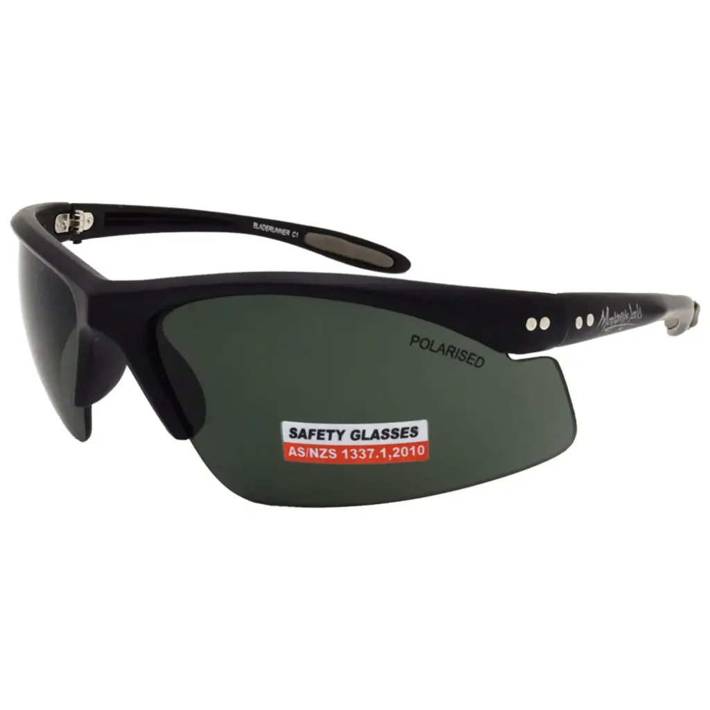 Mangrove Jacks Bladerunner Safety Glasses C1 Black / Smoke Polarised Lenses