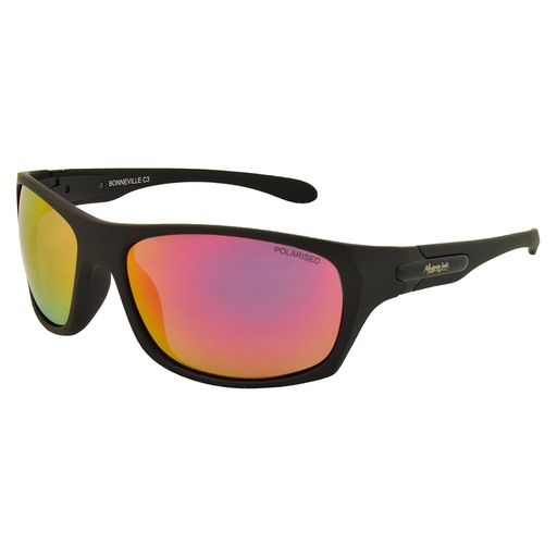 [9337217023906] Mangrove Jacks Bonneville C3 Matte Black / Red Revo Polarised Lenses