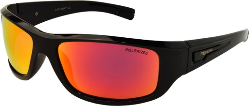 [9340457020598] Mangrove Jacks Castaway C3 Black / Red Revo Polarised Lenses