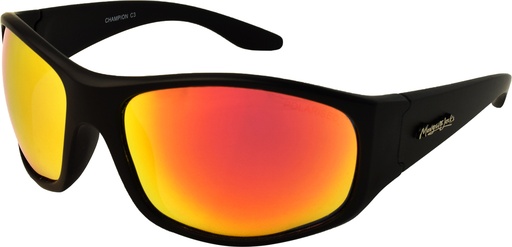 [9340457016546] Mangrove Jacks Champion C3 Matte Black / Red Revo Polarised Lenses