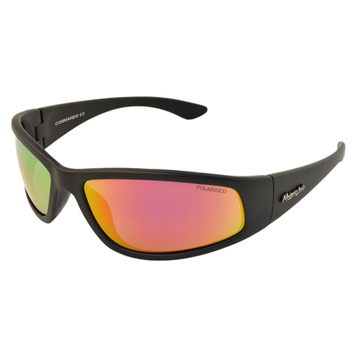 [9337217023845] Mangrove Jacks Commando C3 Matte Black / Red Revo Polarised Lenses