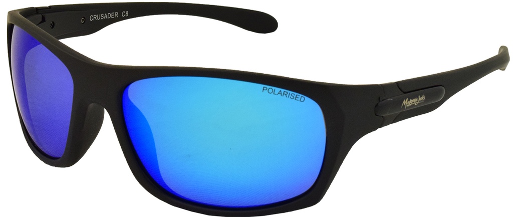 Mangrove Jacks Crusader C8 Matte Black / Ice Blue Revo Polarised Lenses