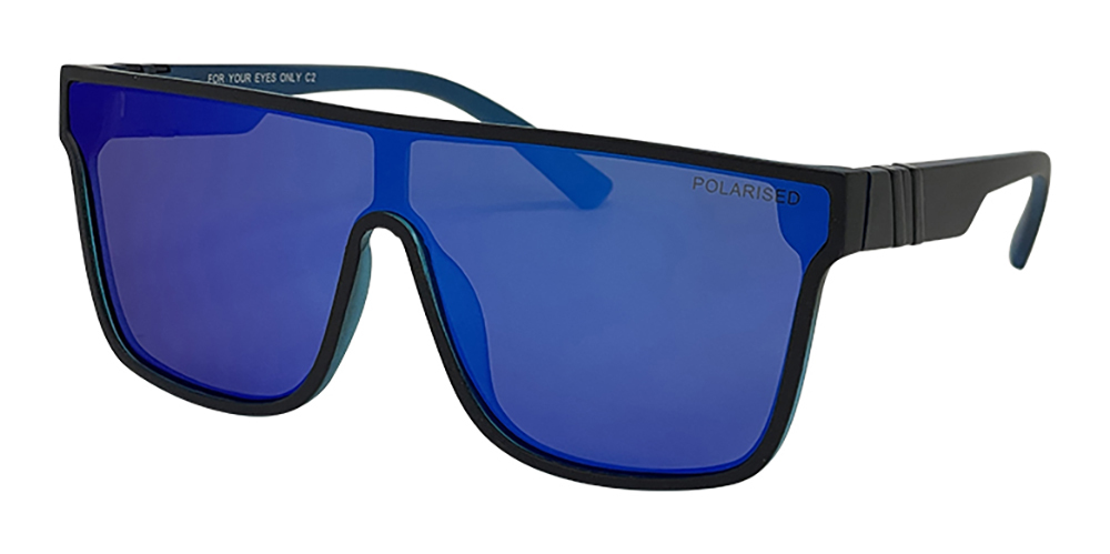 Mangrove Jacks For Your Eyes Only C2 Matte Crystal Blue / Blue Revo Polarised Lenses