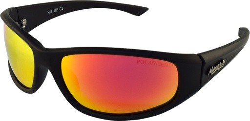 [9340457021021] Mangrove Jacks Hit Up C3 Matte Black / Red Revo Polarised Lenses
