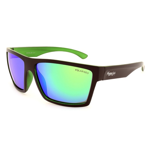 [9337217005629] Mangrove Jacks Hoodlum C11 Matte Black / Green Revo Polarised Lenses