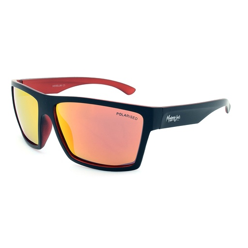 [9337217005605] Mangrove Jacks Hoodlum C3 Matte Black / Red Revo Polarised Lenses