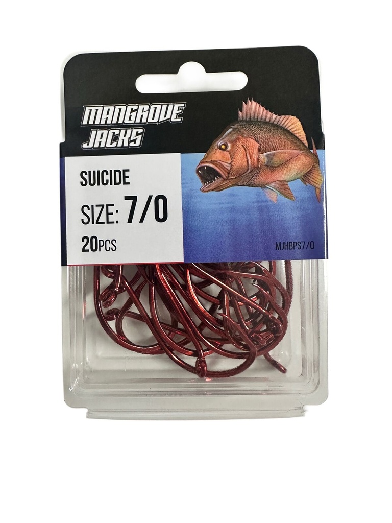 Mangrove Jacks Suicide Hook Red | Size 7/0 | 20 Pack